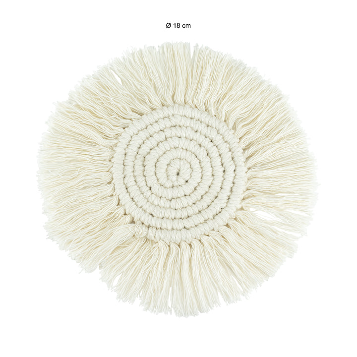 Krumble Onderzetter macrame rond - Katoen - Beige (1)