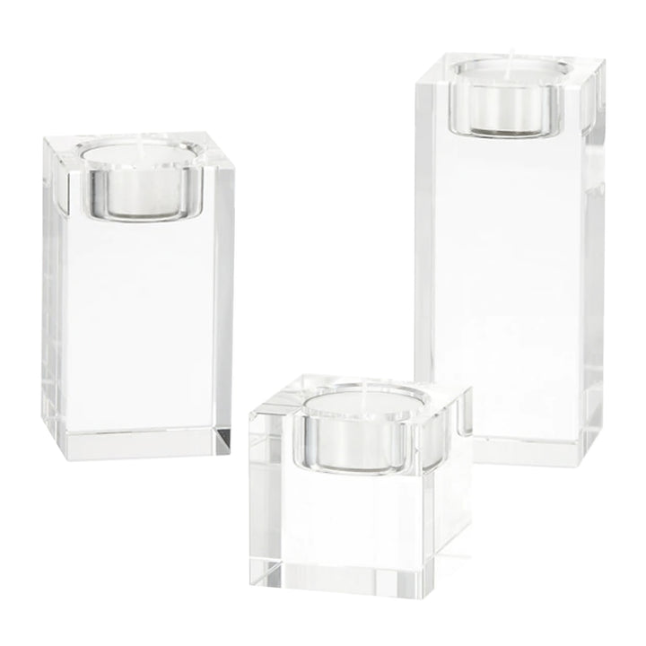 QUVIO Waxinelichthouder - Set van 3 - Glas