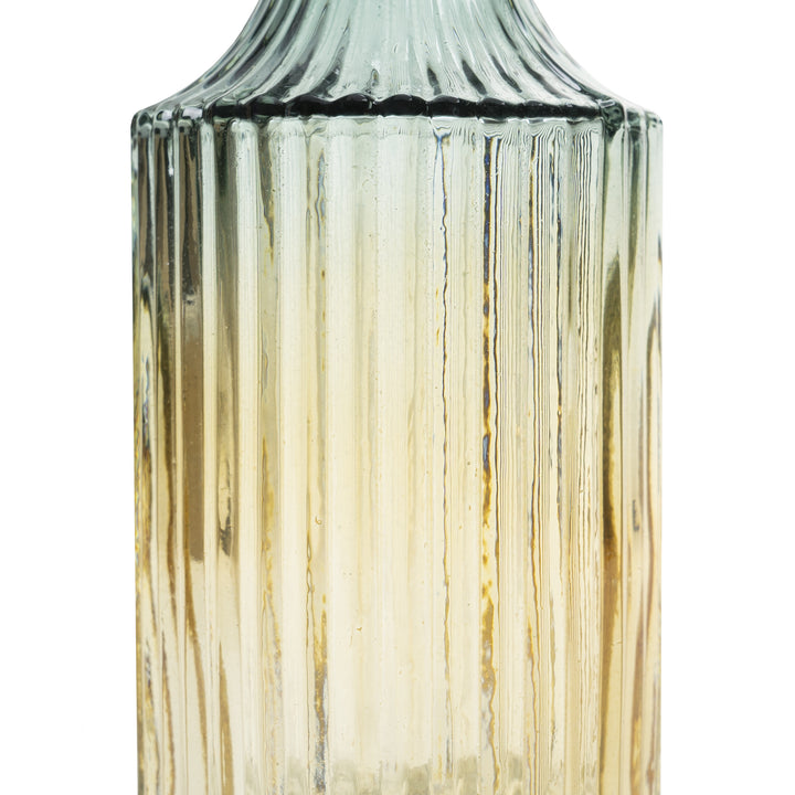 QUVIO Glazen vaas met patroon, geel/blauw - Hoogte 14,5 cm (2)