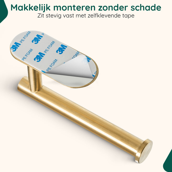 XIVADA Toiletrolhouder Nino - Rvs - Zelfklevend - Goud (4)