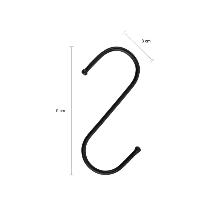 QUVIO Ophanghaken - RVS - zwart - M - 9,5 cm - 10 stuks (2)