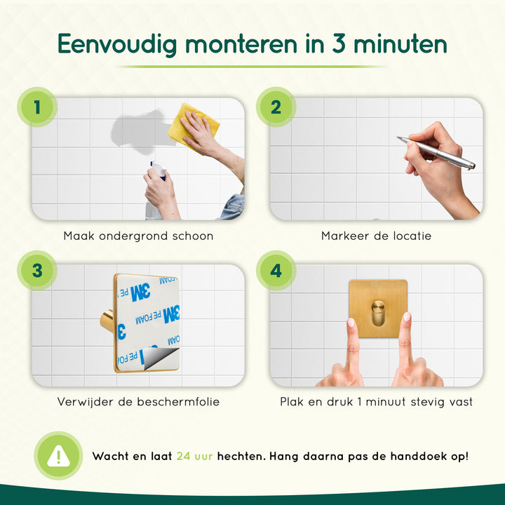 XIVADA Handdoekhaak Paza - Rvs - 3M Tape - Goud - Set van 2 (6)