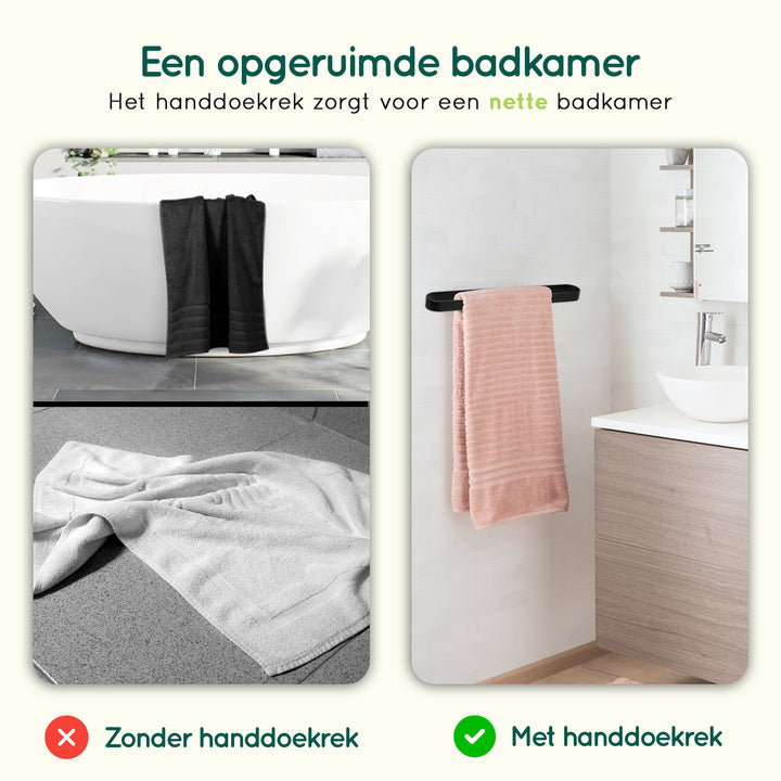 XIVADA Handdoekrek Chio - Inclusief schroeven - Plakstrip - Rvs - 50 CM (3)