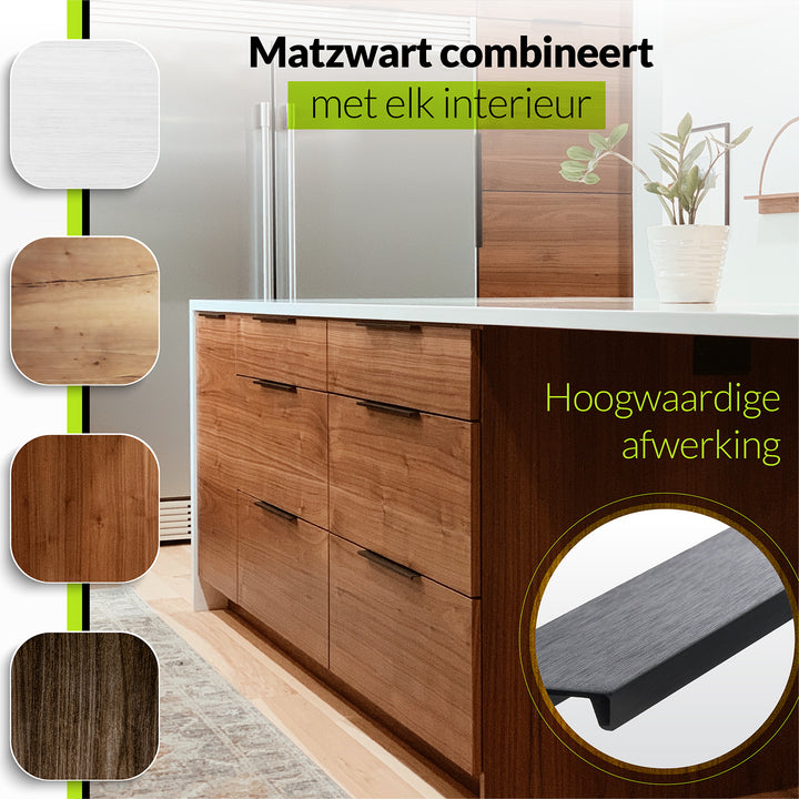 XIVADA Handgreep zwart - 128 mm boorafstand - Meubelgreep - Set van 2 (5)