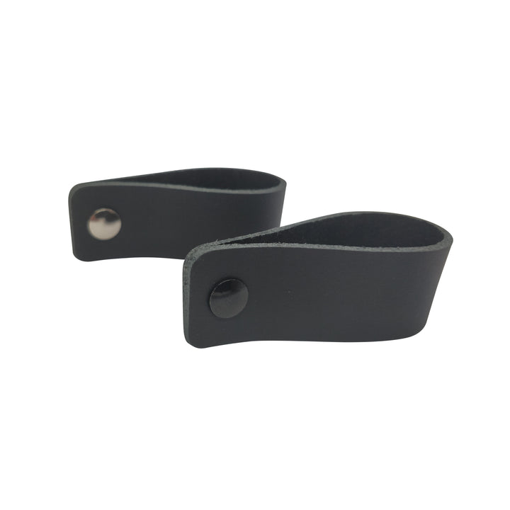 XIVADA Leren Handgreep Juqa - Boren - Leer - Zwart - Set van 6 (2)