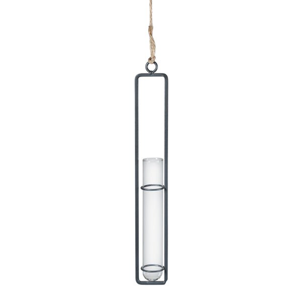 QUVIO Hangend vaasje met metalen frame - M - 15,3 CM