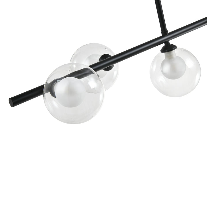 QUVIO Hanglamp met glazen bollen - Metaal - Glas - Zwart (2)