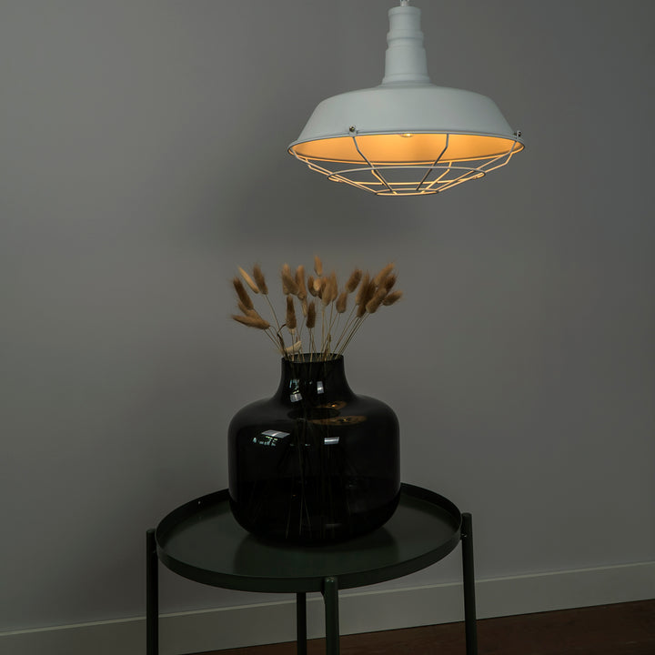 QUVIO Hanglamp staal met rooster wit - QUV5049L-WHITE (5)