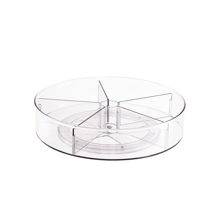 XIVADA Draaiplateau Hoog - Met 5 verdelers - 28 cm - Transparant (1)
