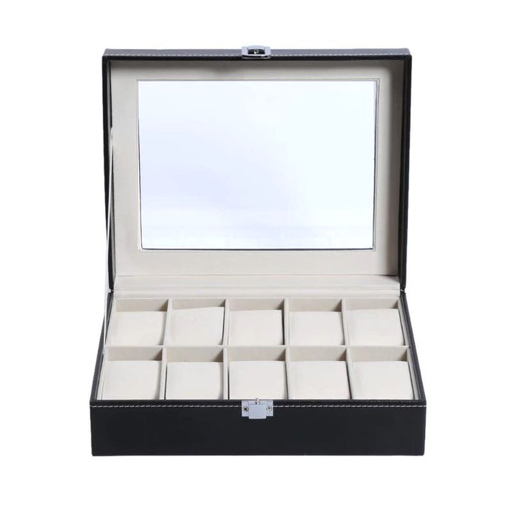 Aretica Horlogebox Luxe met 10 horloge compartimenten zwart (2)