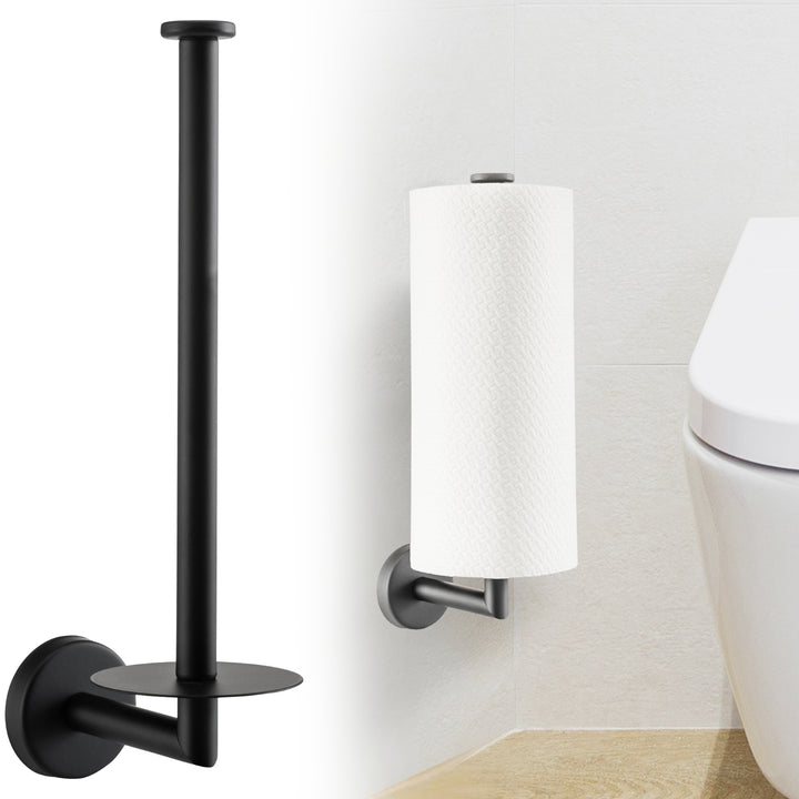 XIVADA Reserverolhouder Banci - Boren - Voor 2 wc rollen - Zwart (2)