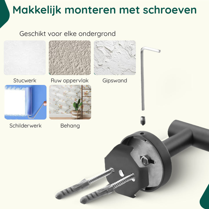 XIVADA Reserverolhouder Banci - Boren - Voor 2 wc rollen - Zwart (6)