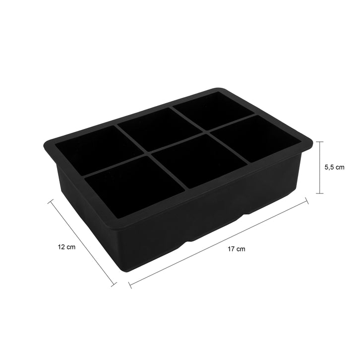 Krumble Ijsblokjesvorm - 6 ijsblokken - Silicoon - Zwart (1)