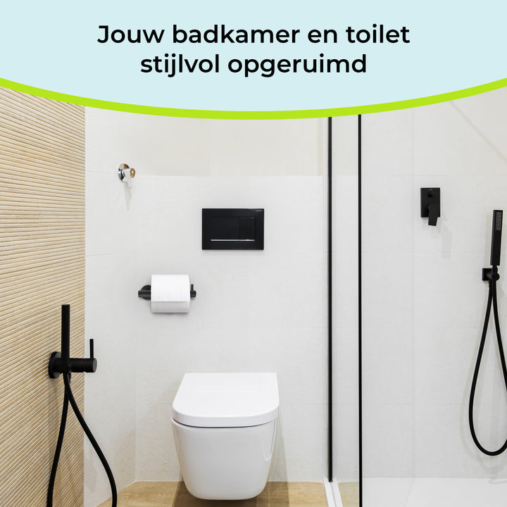 XIVADA Toiletrolhouder Juna - Zelfklevend - Rvs - Zwart (6)