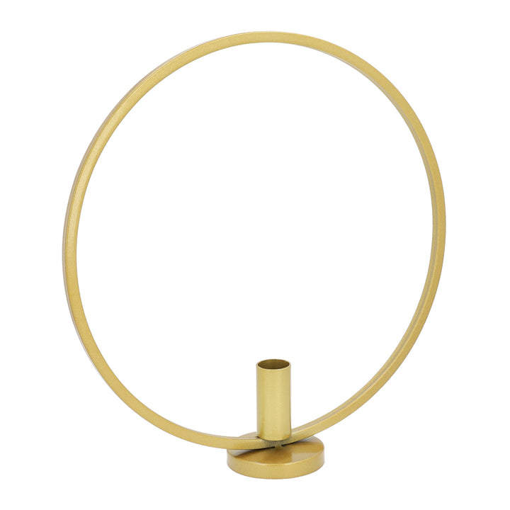 QUVIO Kandelaar - Rond - 29 cm - Metaal - Goud (1)