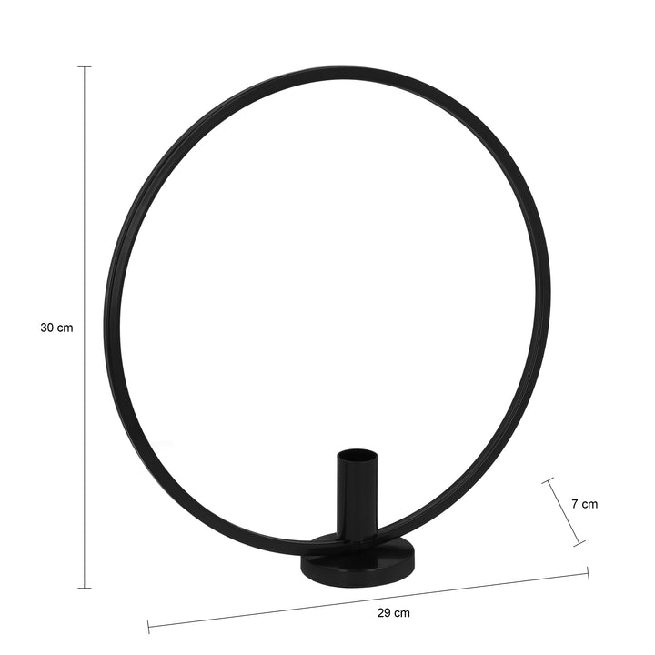 QUVIO Kandelaar - Rond - 29 cm - Metaal - Zwart (2)