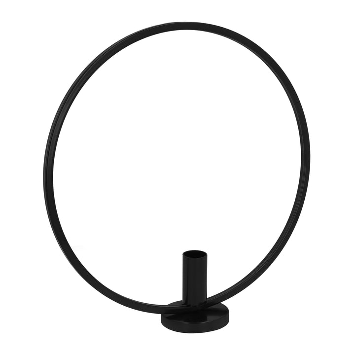 QUVIO Kandelaar - Rond - 29 cm - Metaal - Zwart (1)