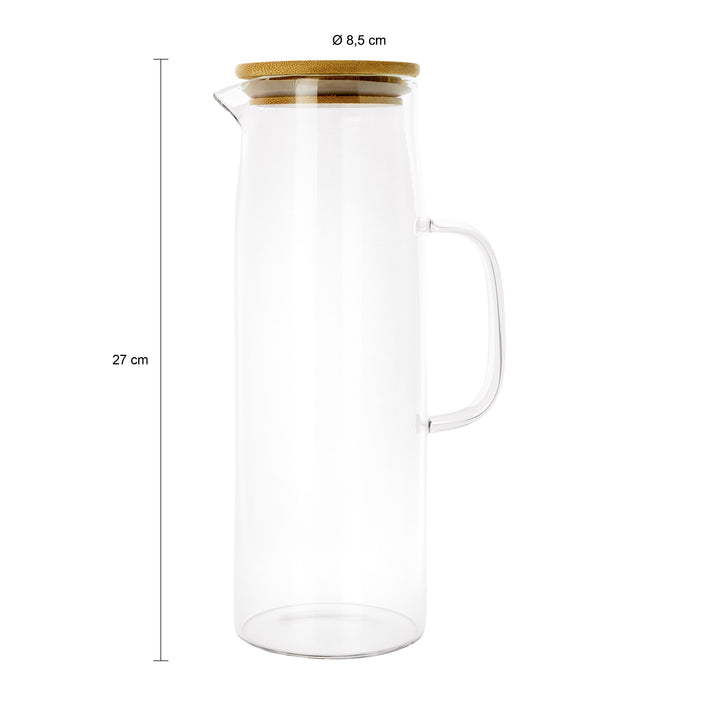 Krumble Karaf met handvat en houten deksel - 1,5 L - Glas (3)