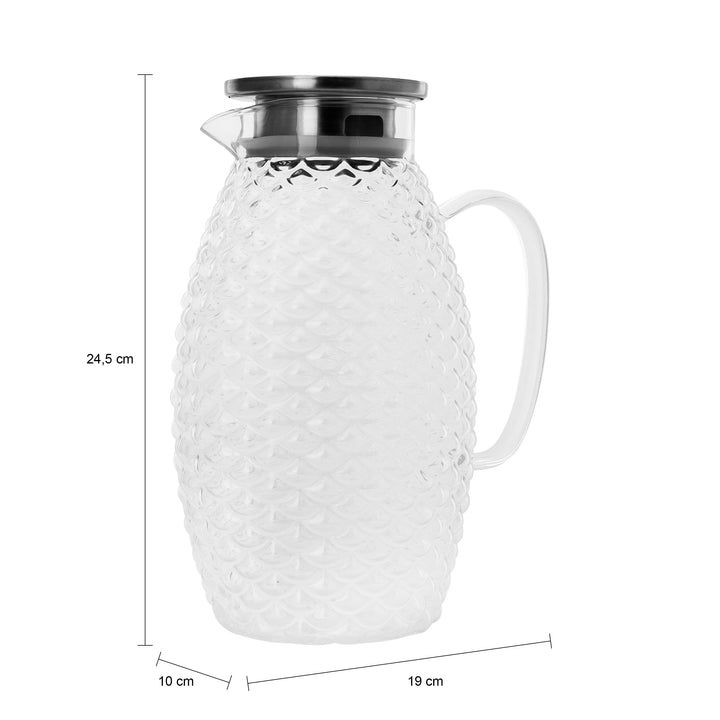 Krumble Karaf schubbenpatroon met filter en deksel - 2 L - Glas (1)