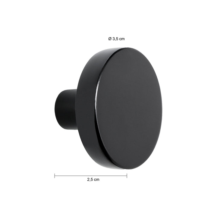 XIVADA Kastknop Roco - Rond - Zwart - Aluminium - Set van 2 (3)