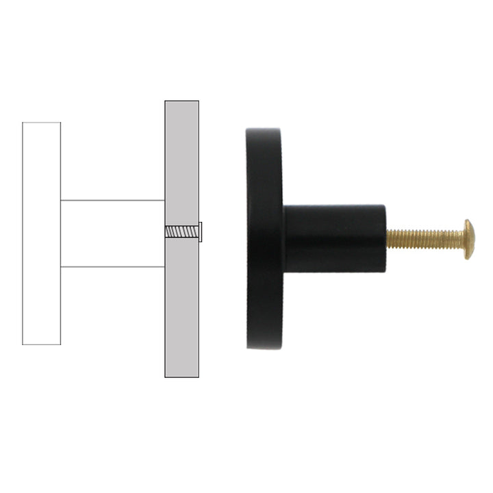 XIVADA Kastknop Roco - Rond - Zwart - Aluminium - Set van 2 (1)