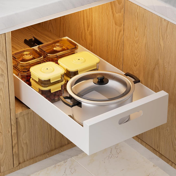 XIVADA Keukenkast organizer - Schuiflade  - Aluminium - 25 cm - Wit (5)