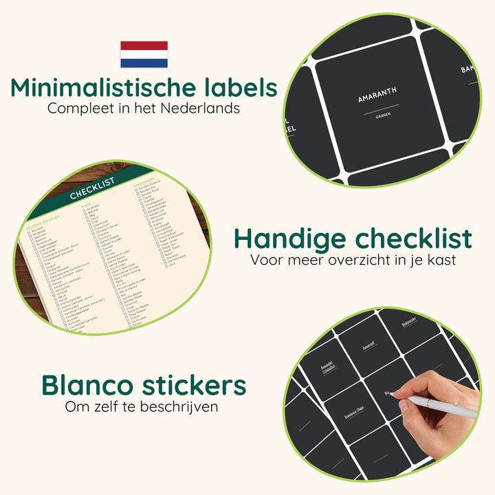 XIVADA Keukenlabels - Kruiden labels - Nederlands - Zwart (1)
