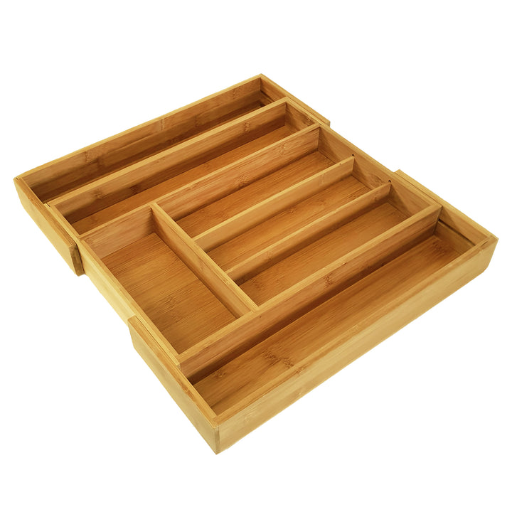 QUVIO Bestekbak organizer hout verstelbaar (4)