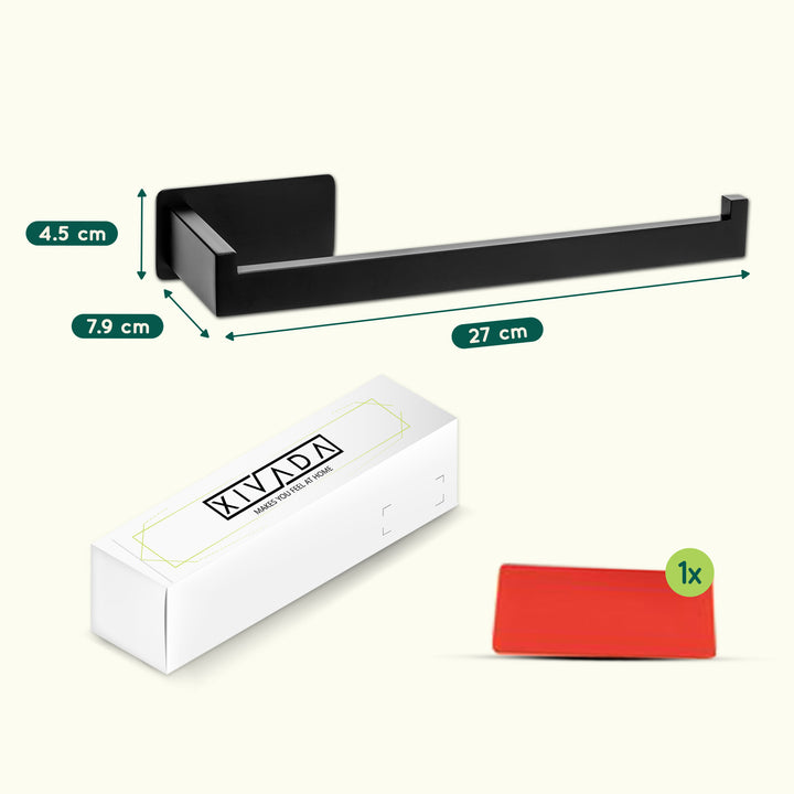 XIVADA Keukenrolhouder Mona - Zonder Boren - Plakstrip - Rvs - Zwart (7)