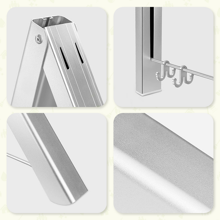 XIVADA Droogrek Lici - Inklapbaar - Aluminium - Droogrek muur - Zilver (5)