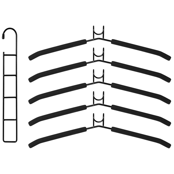 QUVIO Kledinghanger 5-in-1 - Zwart (1)