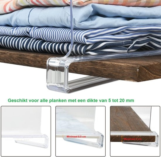 XIVADA Kastverdeler - Plankverdeler - Acryl - Transparant - Set van 4 (3)
