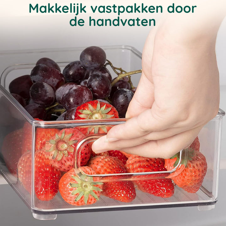 XIVADA Koelkast Organizer Tava - Transparant - PET - Set van 4 (3)