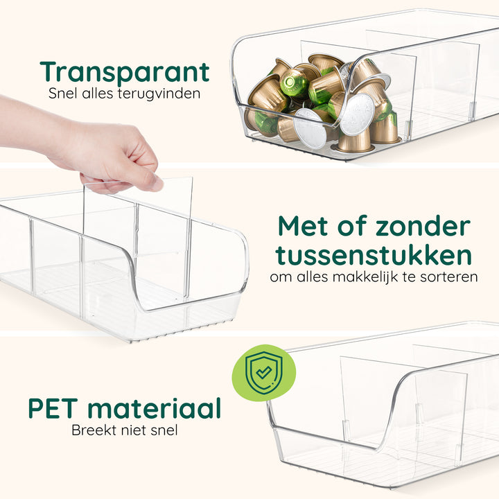 XIVADA Keukenkast organizers Rona - Met Dividers - PET - Set van 3 (4)