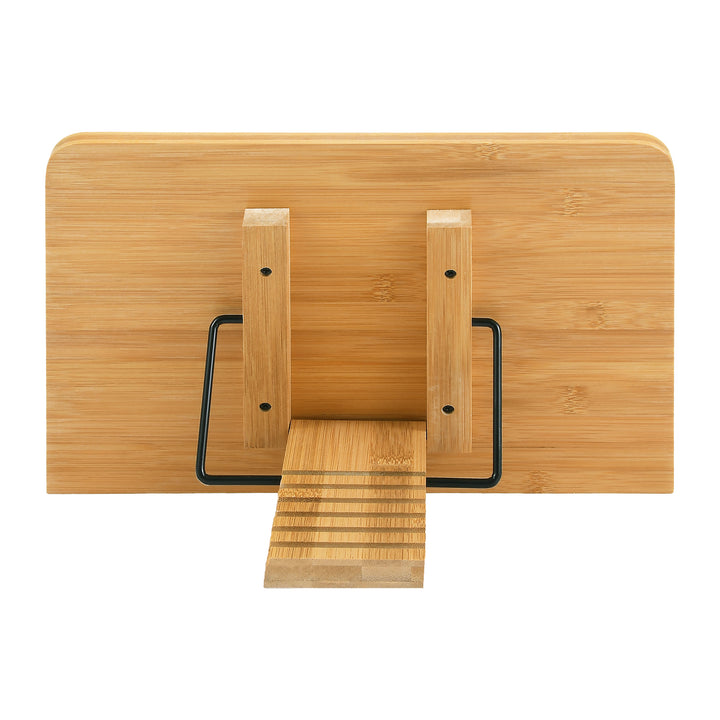 QUVIO Kookboekstandaard / Boekenstandaard / Tabletstandaard - 33,5 x 23,5 cm - Bamboe (3)