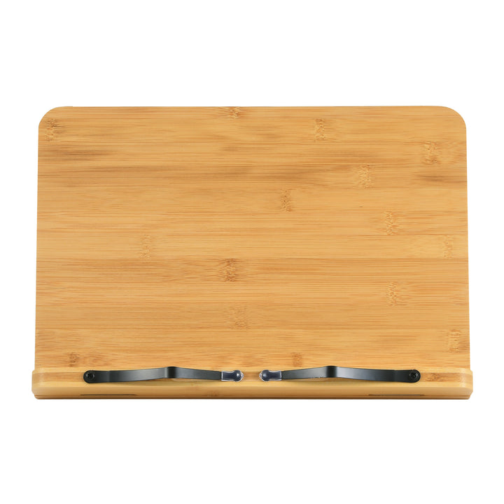 QUVIO Kookboekstandaard / Boekenstandaard / Tabletstandaard - 33,5 x 23,5 cm - Bamboe (2)