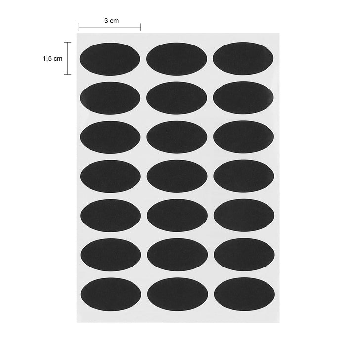 QUVIO Krijtstickers ovaal - set van 105 stickers - Zwart (3)