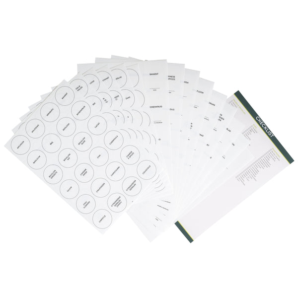 XIVADA Stickers kruidenpotjes - Kruiden labels - Nederlands - Wit