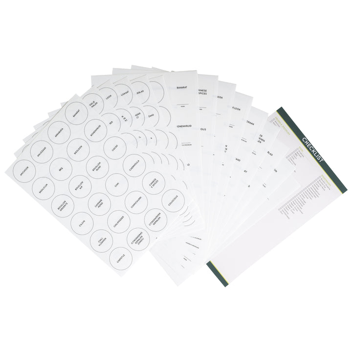 XIVADA Stickers kruidenpotjes - Kruiden labels - Nederlands - Wit