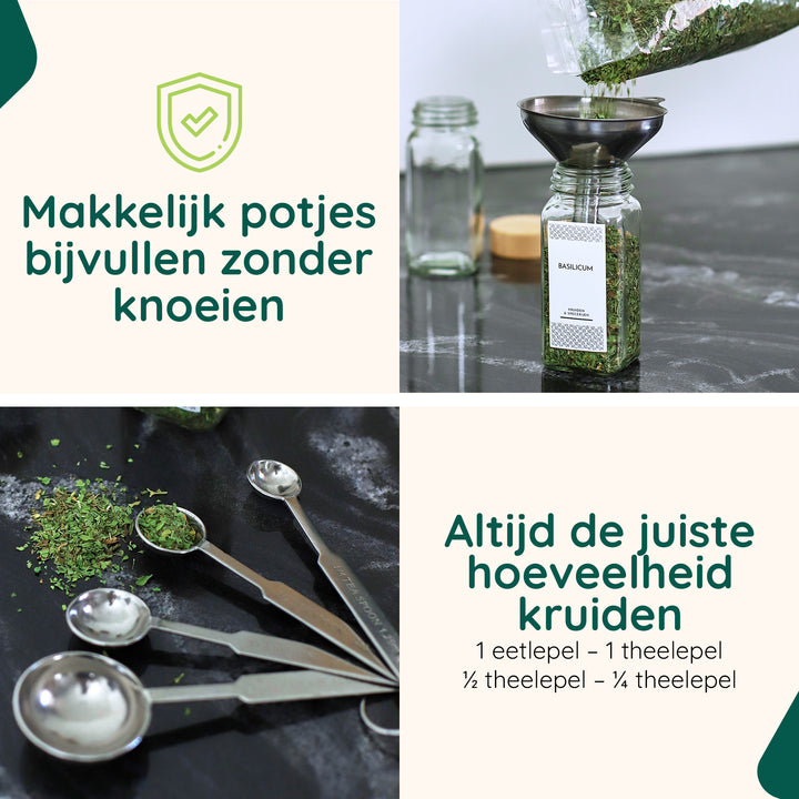 XIVADA Glazen kruidenpotjes vierkant - Stickers - Bamboe - 24 stuks (6)