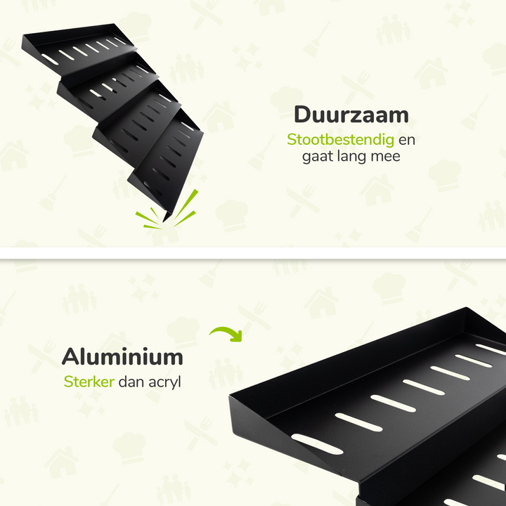 XIVADA Kruidenrek Lena - Lade - 30 kruidenpotjes - Aluminium - Zwart (4)
