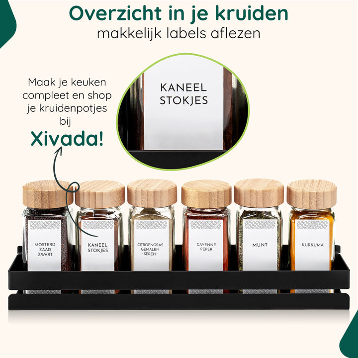 XIVADA Kruidenrek Toma - Ophangbaar - Voor 24 potjes - Zwart - 4 Laags (6)