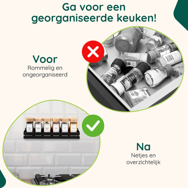 XIVADA Kruidenrek Toma - Ophangbaar - Voor 24 potjes - Zwart - 4 Laags (5)