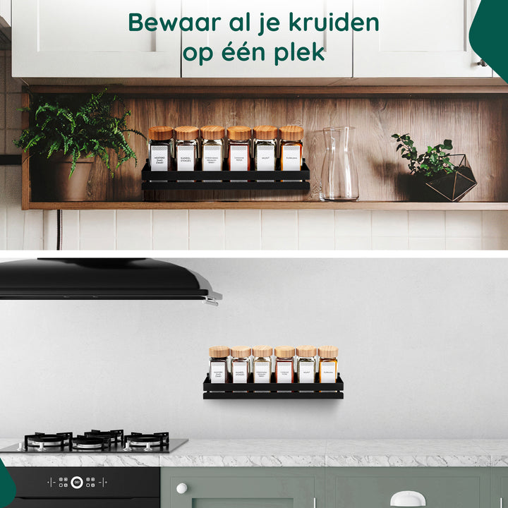 XIVADA Kruidenrek Toma - Ophangbaar - Voor 24 potjes - Zwart - 4 Laags (4)
