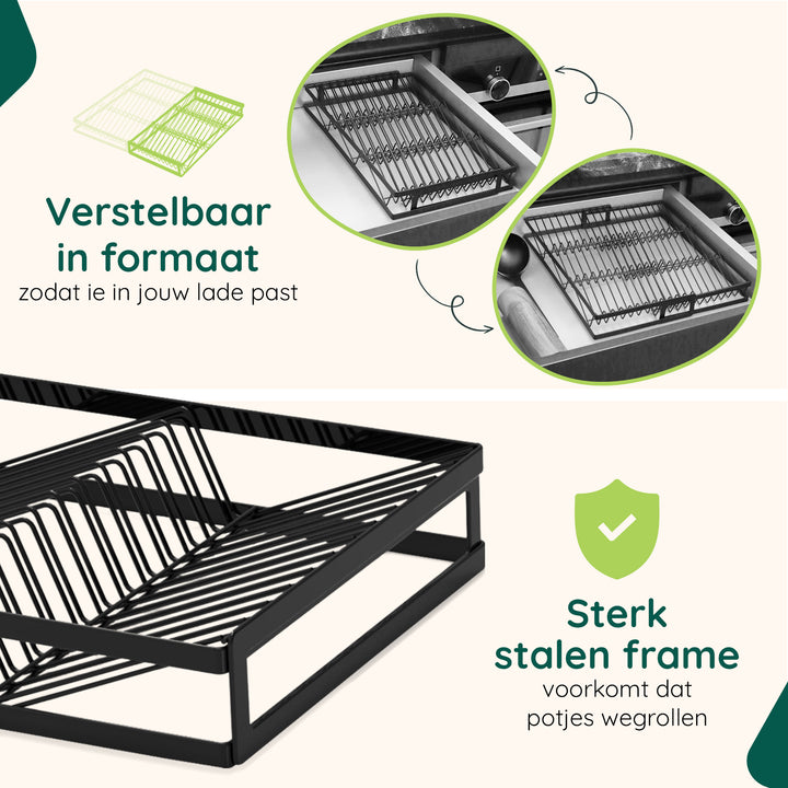 XIVADA Kruidenrek Esta - Uitschuifbaar - Metaal - 20-39 cm - Zwart (2)