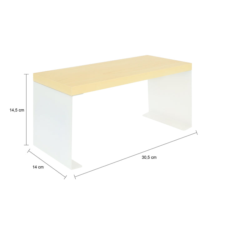 QUVIO Aanrecht organizer met houtlook plank - Metaal - Wit (1)