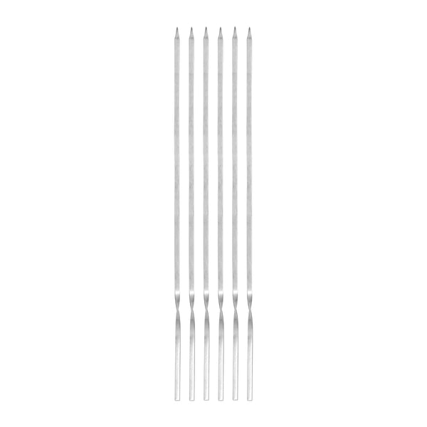 Krumble Barbecue spiezen - 6 delig - RVS - Zilver