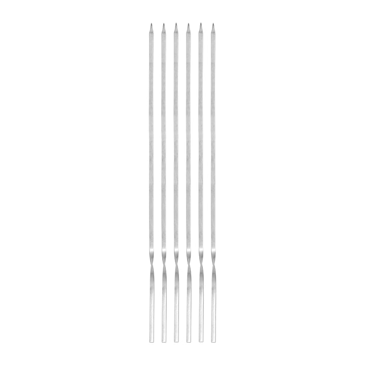 Krumble Barbecue spiezen - 6 delig - RVS - Zilver