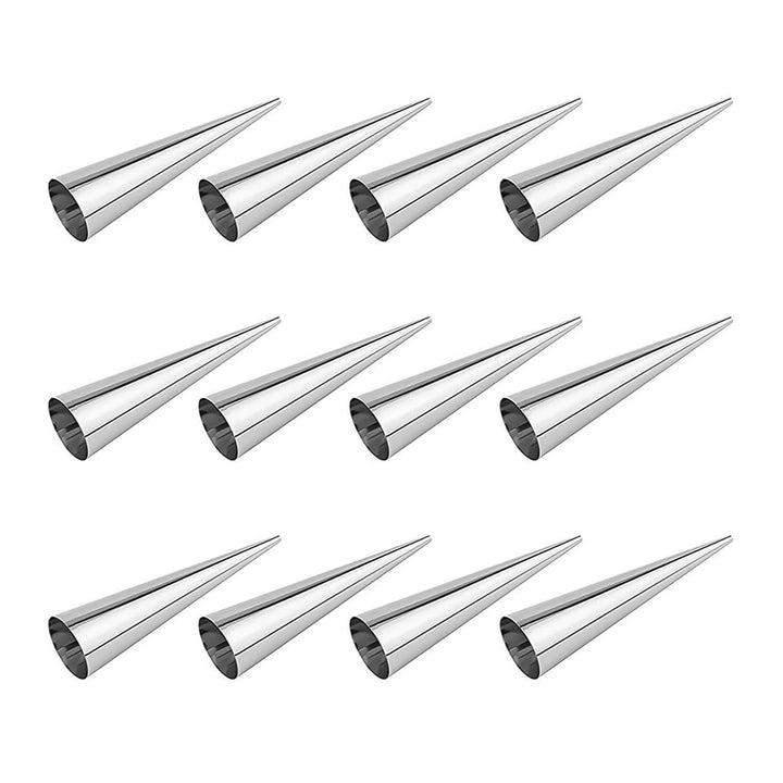 Krumble Hoorn mallen - 14 cm - RVS - Zilver - Set van 12
