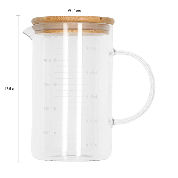 Krumble Maatbeker glas met deksel - 1000 ml (1)